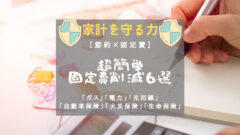 【節約】超簡単な固定費削減方法６選！守る力で家計簿ガード！のアイキャッチ画像