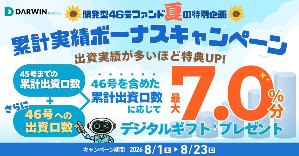 DARWINfunding(ダーウィンファンディング)のキャンペーン情報！ポイントサイトも網羅！の画像