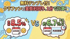 【無料テンプレ付】クラファンの実質利回りを1分で計算する方法｜拘束期間込みで表示利回りを検証のアイキャッチ画像