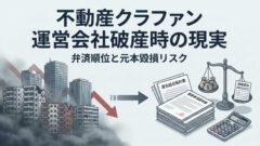 不動産クラウドファンディング｜運営会社が破産したら？弁済順位と元本毀損（不特法1号2号）のアイキャッチ画像