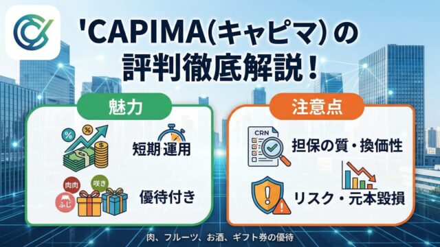CAPIMA（キャピマ）の評判は？怪しい理由やメリット・デメリットを投資家目線で解説のアイキャッチ画像
