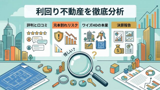 利回り不動産は怪しい？評判・リスクとワイズHDの本業・決算を解説のアイキャッチ画像