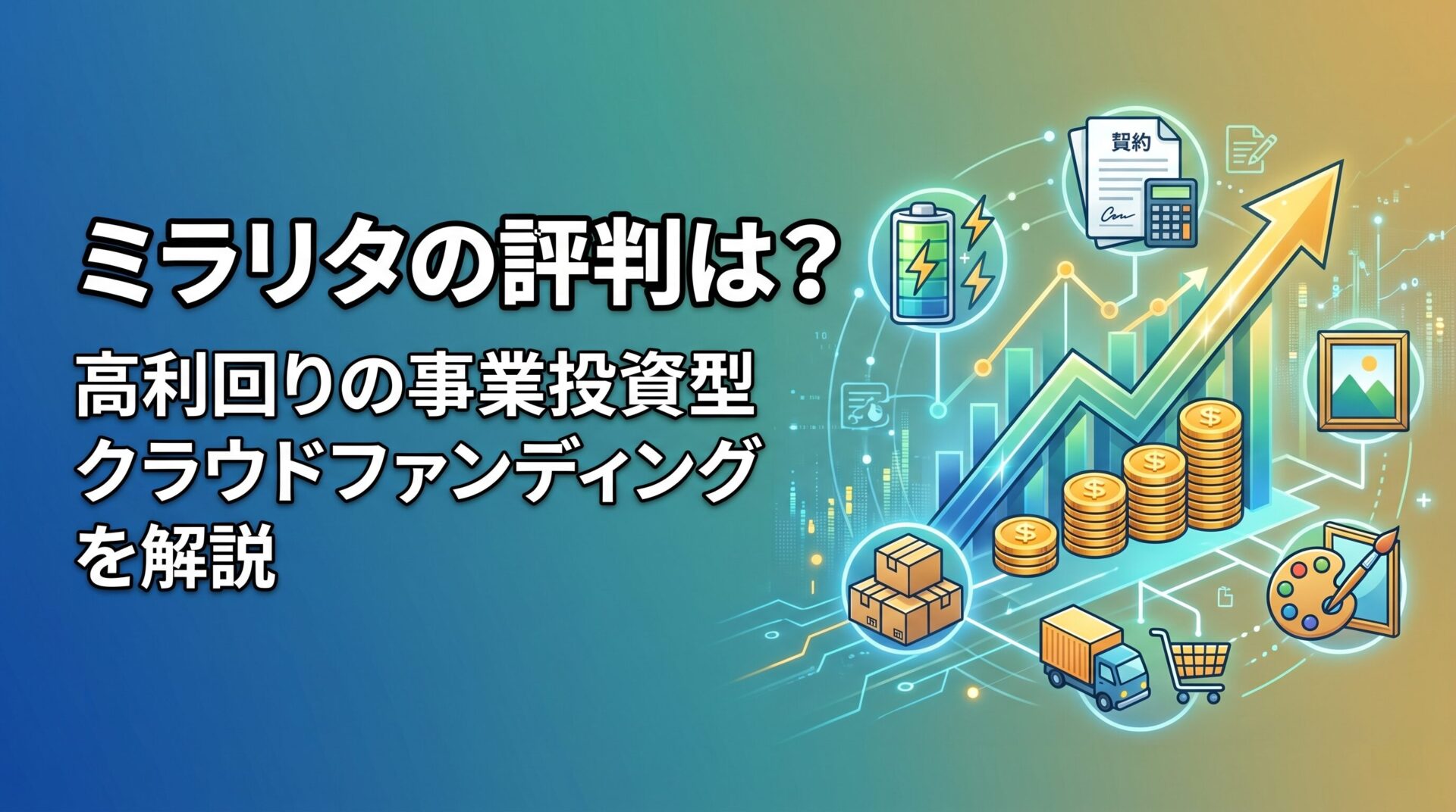 ミラリタの評判は？高利回りの事業投資型クラウドファンディングを解説