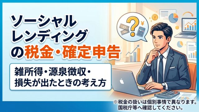 ソーシャルレンディングの税金・確定申告｜雑所得・源泉徴収・損失が出たときの考え方のアイキャッチ画像
