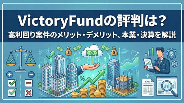 VictoryFundの評判は？高利回り案件のメリット・デメリット、本業・決算を解説のアイキャッチ画像