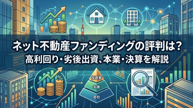 ネット不動産ファンディングの評判は？高利回り・劣後出資、本業・決算を解説のアイキャッチ画像