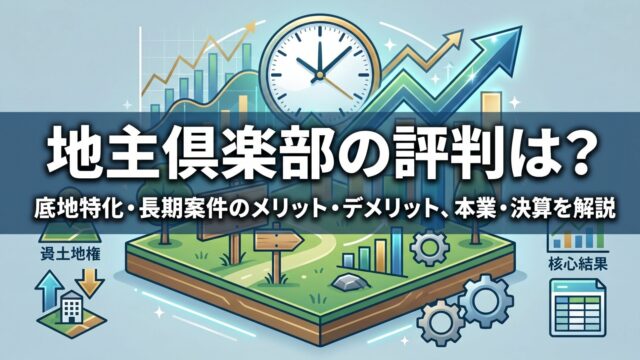 地主倶楽部の評判は？底地特化・長期案件のメリット・デメリット、本業・決算を解説のアイキャッチ画像