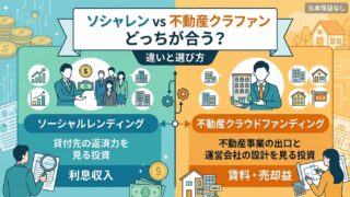 ソーシャルレンディングと不動産クラウドファンディングの違い｜どっちが自分に合う？のアイキャッチ画像