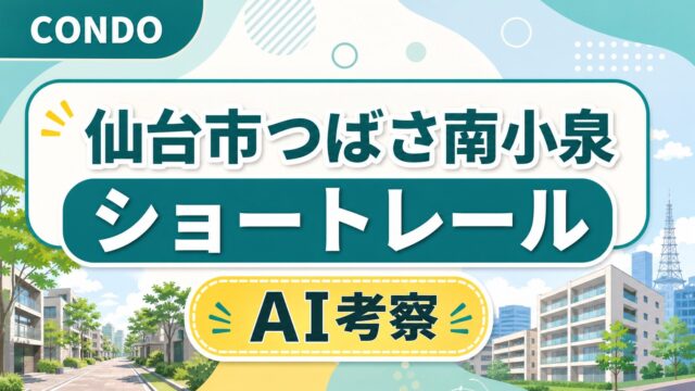 【CONDO】仙台市つばさ南小泉 ショートレールのAI考察！年8.1%と親会社マスターリースを深掘りのアイキャッチ画像