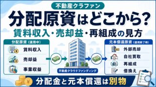 不動産クラウドファンディングの分配原資はどこから出る？賃料収入・売却益・再組成・借入の違いのアイキャッチ画像
