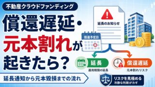 不動産クラウドファンディングで償還遅延・元本割れが起きたら？延長通知から元本毀損までの流れのアイキャッチ画像