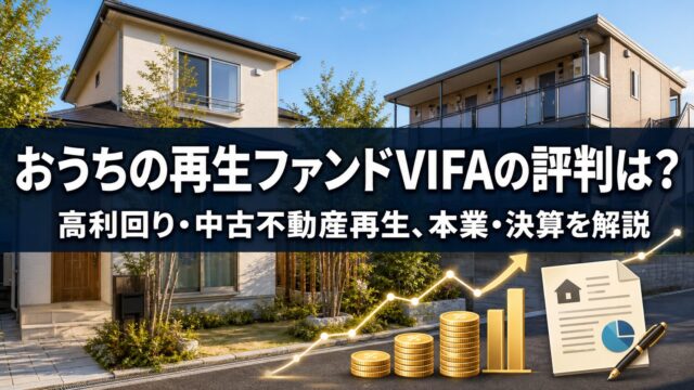 おうちの再生ファンドVIFAの評判は？高利回り・本業・決算を解説のアイキャッチ画像