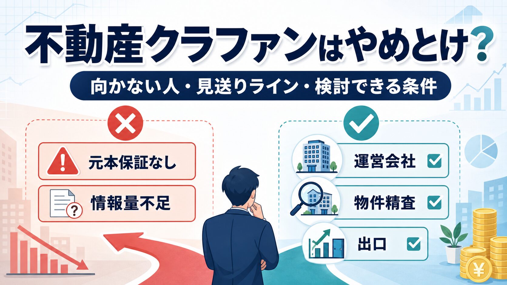 不動産クラウドファンディングはやめとけ？向かない人・見送りライン・検討できる条件