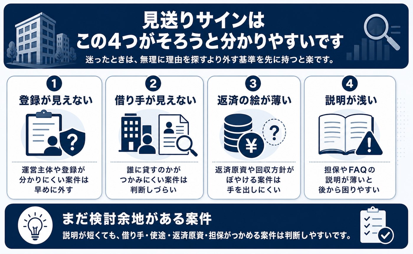 見送りたいサインをまとめた図解