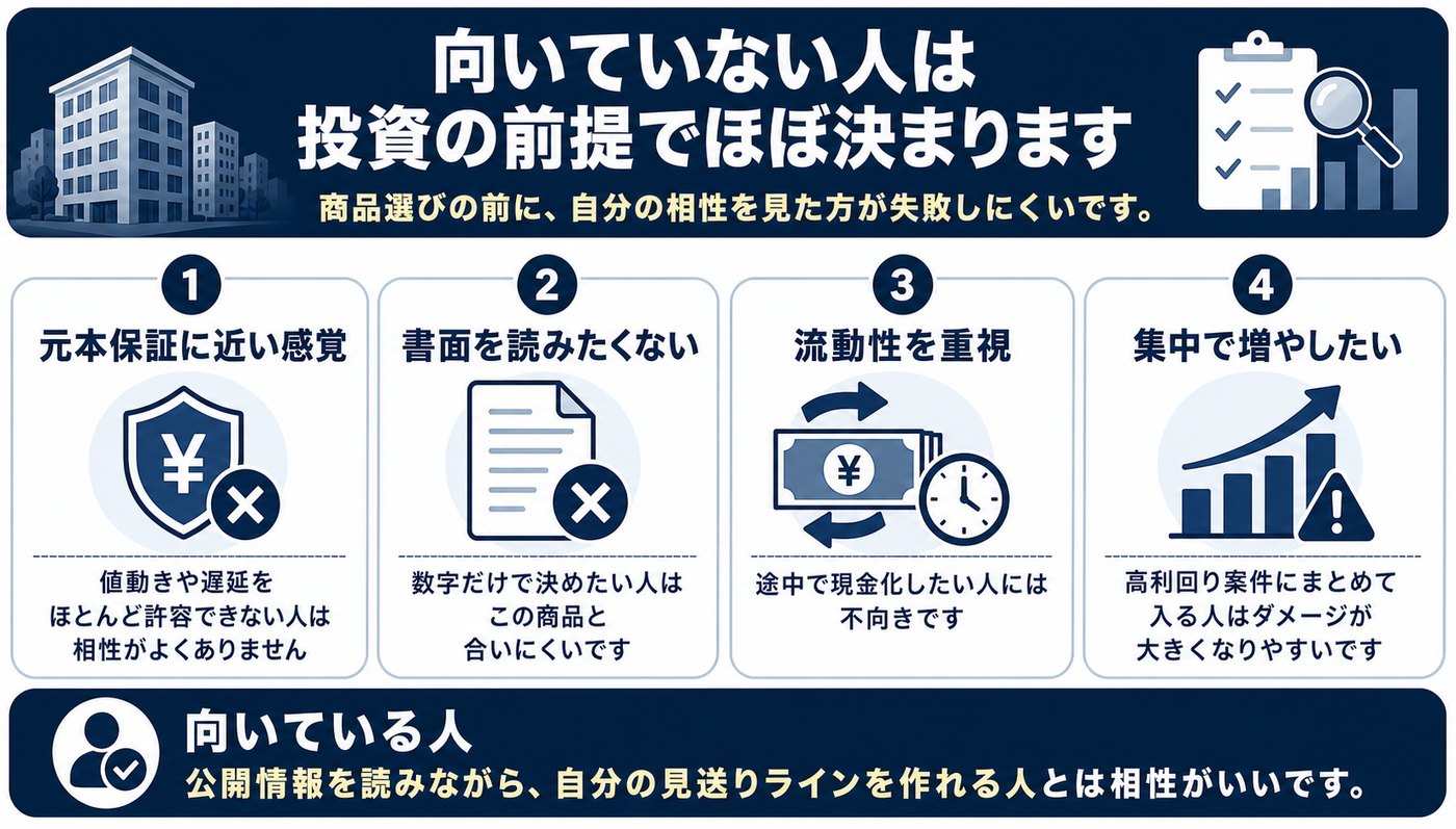 ソーシャルレンディングが向いていない人をまとめた図解
