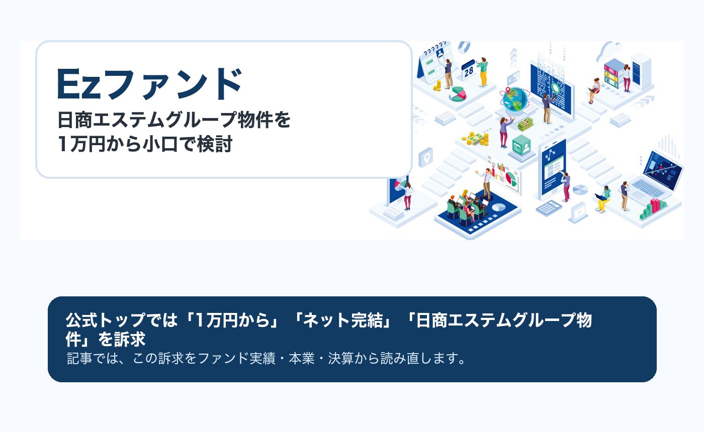 Ezファンド公式サイトのファーストビュー