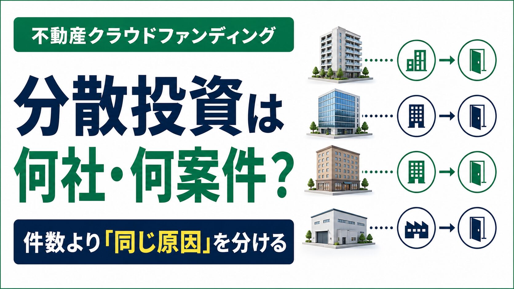 不動産クラウドファンディングの分散投資で何社・何案件に分けるかを解説する記事サムネイル