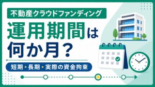 不動産クラウドファンディングの運用期間は何か月がいい？短期・長期・実際の資金拘束を比較のアイキャッチ画像