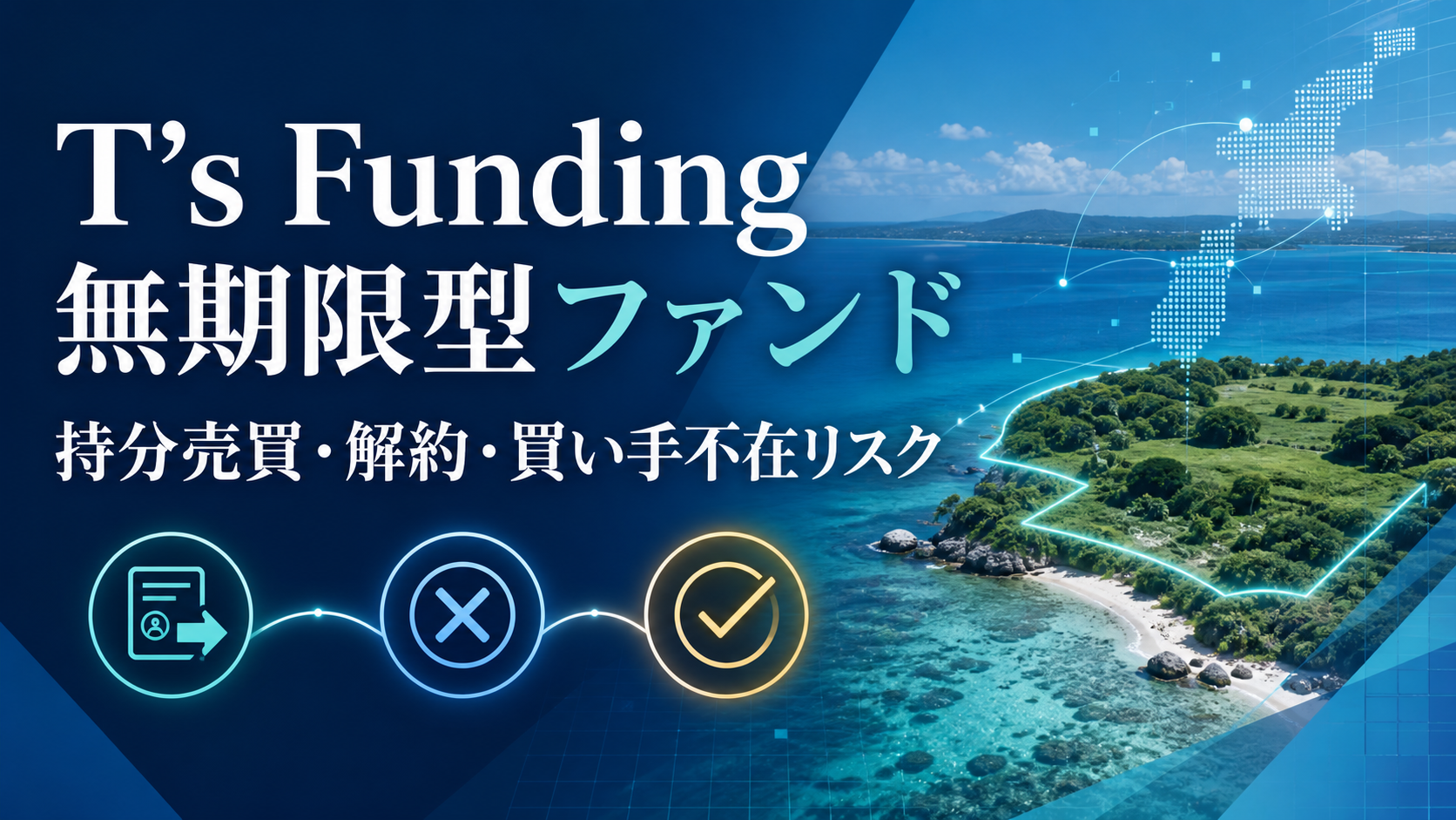 T’s Fundingの無期限型ファンドと持分売買・解約・買い手不在リスクを解説するアイキャッチ