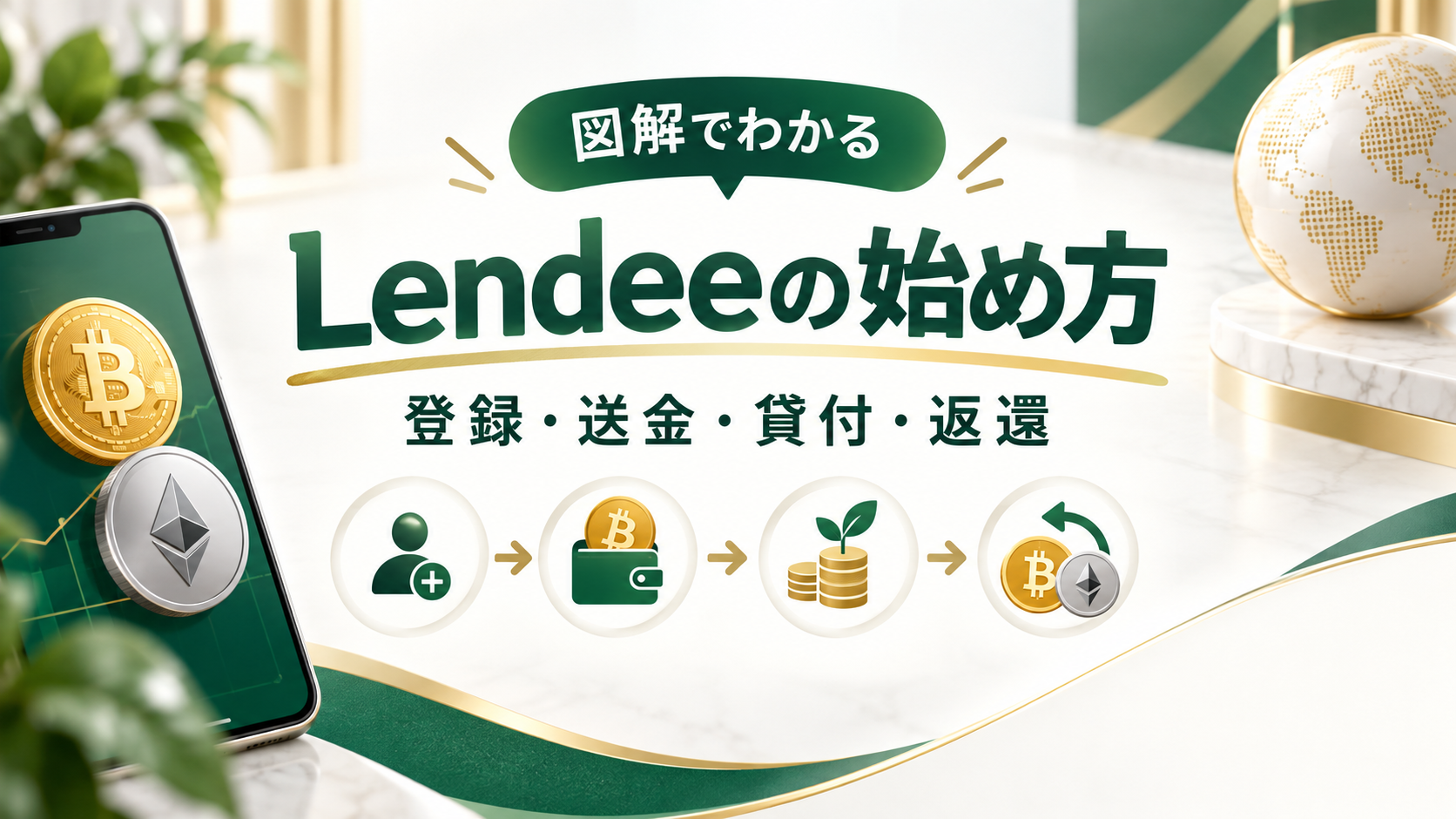 図解でわかるLendeeの始め方。登録・送金・貸付・返還を説明